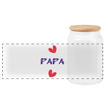 PAPA. VATERTAG. ALLES GUTE ZUM GEBURTSTAG, PAPA. ALLES GUTE ZUM GEBURTSTAG! - Panorama Keksdose mit Holzdeckel - Weiß - Vorne