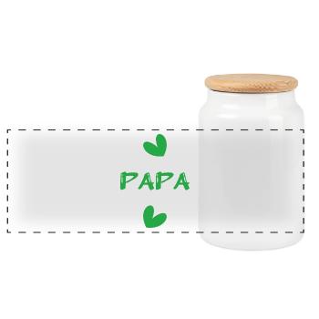 VATERTAG. ALLES GUTE ZUM GEBURTSTAG, PAPA. PAPA. FEST. HERZ - Panorama Keksdose mit Holzdeckel - Weiß - Vorne
