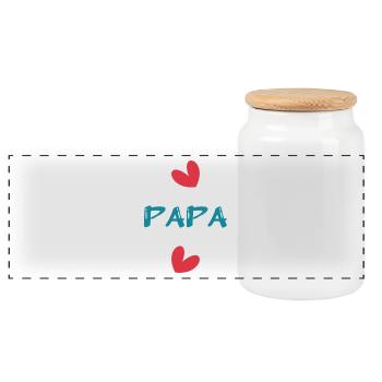 ALLES GUTE ZUM GEBURTSTAG, PAPA. PAPA. VATERTAG. FEST - Panorama Keksdose mit Holzdeckel - Weiß - Vorne