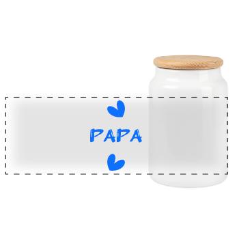 ALLES GUTE ZUM GEBURTSTAG, PAPA. PAPA. VATERTAG. FEST. HERZ - Panorama Keksdose mit Holzdeckel - Weiß - Vorne