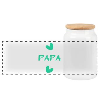 VATERTAG. ALLES GUTE ZUM GEBURTSTAG, PAPA. PAPA. ALLES GUTE ZUM GEBURTSTAG! - Panorama Keksdose mit Holzdeckel - Weiß - Vorne
