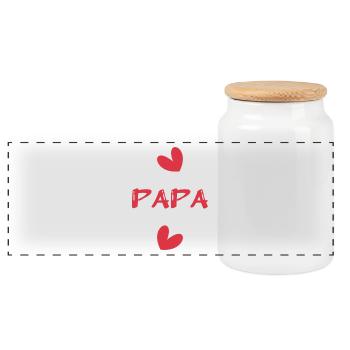 PAPA. VATERTAG. ALLES GUTE ZUM GEBURTSTAG, PAPA. ALLES GUTE ZUM GEBURTSTAG! - Panorama Keksdose mit Holzdeckel - Weiß - Vorne