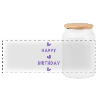ALLES GUTE ZUM GEBURTSTAG!. ALLES GUTE ZUM GEBURTSTAG!. JAHRESTAG. - Panorama Keksdose mit Holzdeckel - Weiß - Vorne