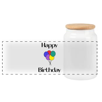ALLES GUTE ZUM GEBURTSTAG. ALLES GUTE ZUM GEBURTSTAG. JAHRESTAG. - Panorama Keksdose mit Holzdeckel - Weiß - Vorne