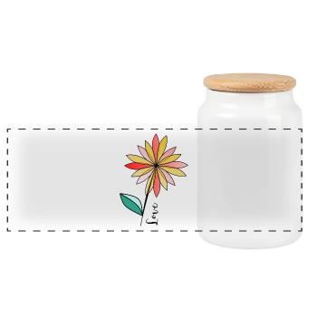 CHRISTMAS. YEAR. ANNIVERSARY. RETIREMENT. DAD. MAMAM. - Panoramic Cookie Jar with Wooden Lid - white - Front