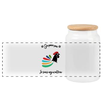 AGRICULTEUR. AGRICULTURE. AGRICULTRICE - Boîte à biscuits avec couvercle en bois - blanc - Devant