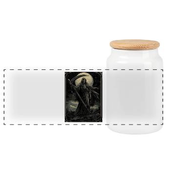 Halloween, Grim Reaper, Gothique, Goth - Boîte à biscuits avec couvercle en bois - blanc - Devant