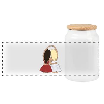 Meilleur ami - Boîte à biscuits avec couvercle en bois - blanc - Devant