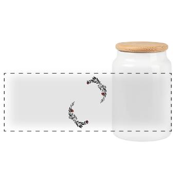 Letter Y - Panoramic Cookie Jar with Wooden Lid - white - Front