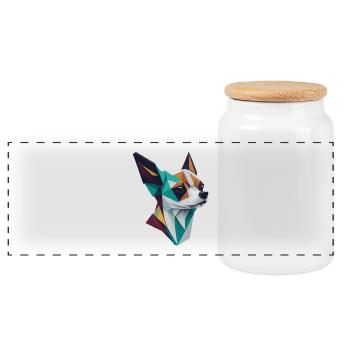 Chihuahua - Panorama Keksdose mit Holzdeckel - Weiß - Vorne