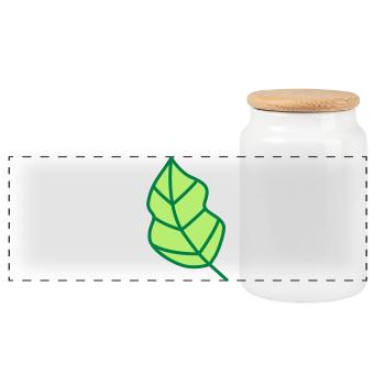 sheet - Panoramic Cookie Jar with Wooden Lid - white - Front