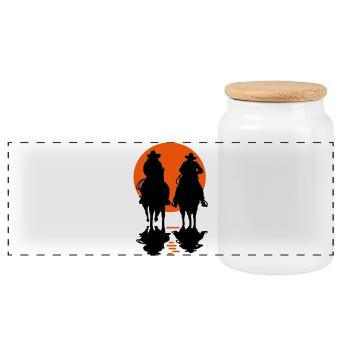 cowboy_2 - Boîte à biscuits avec couvercle en bois - blanc - Devant