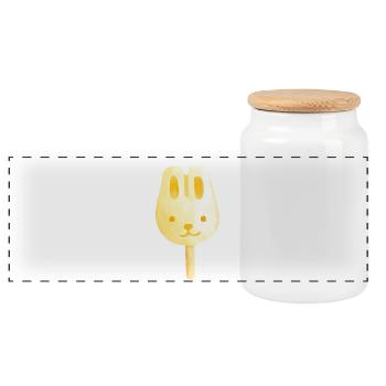 Rabbit ice cream - Panoramic Cookie Jar with Wooden Lid - white - Front