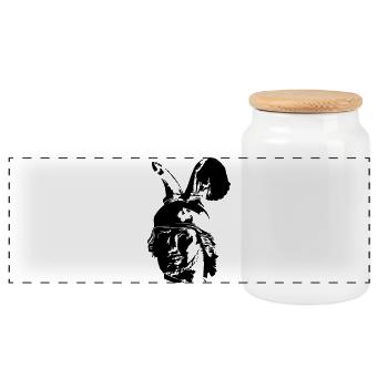 Tête du monument Hermann - monochrome, simple - Boîte à biscuits avec couvercle en bois - blanc - Devant