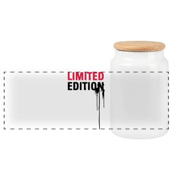 Limited Edition - Panoramic Cookie Jar with Wooden Lid - white - Front