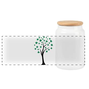 tree - Panoramic Cookie Jar with Wooden Lid - white - Front