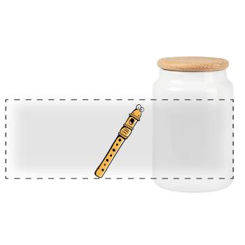 Lustige Flöte - Flöten - Blockflöte - Geschenk - Panorama Keksdose mit Holzdeckel - Weiß - Vorne