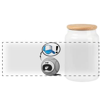 Casquette pétanque v2 - Boîte à biscuits avec couvercle en bois - blanc - Devant