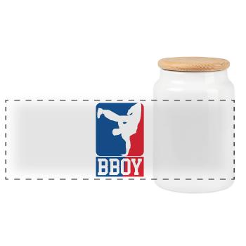 Breakdance B-Boy Streetdance Design Hip Hop Dance - Panoramic Cookie Jar with Wooden Lid - white - Front