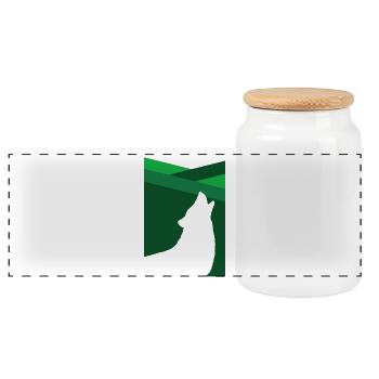 Wolf Silhouette - Boîte à biscuits avec couvercle en bois - blanc - Devant