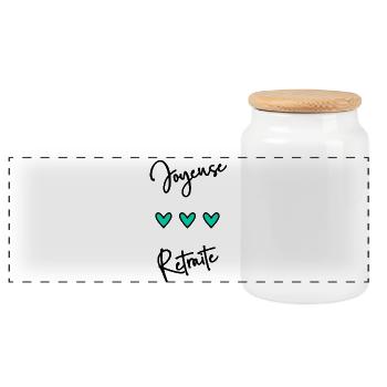 RETRAITE. BONNE RETRAITE. JOYEUSE RETRAITE - Boîte à biscuits avec couvercle en bois - blanc - Devant