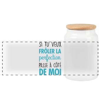 Si tu veux frôler la perfection - Boîte à biscuits avec couvercle en bois - blanc - Devant