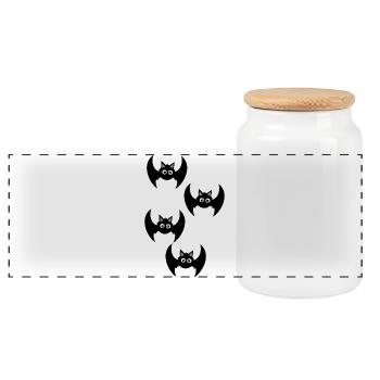 T-shirt d’Halloween Bat Spooky Cute Shirt - Boîte à biscuits avec couvercle en bois - blanc - Devant