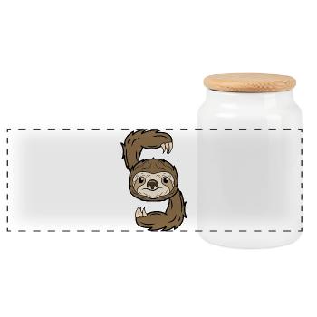 Habitant de la jungle Paresseux Mammifères végétariens - Boîte à biscuits avec couvercle en bois - blanc - Devant