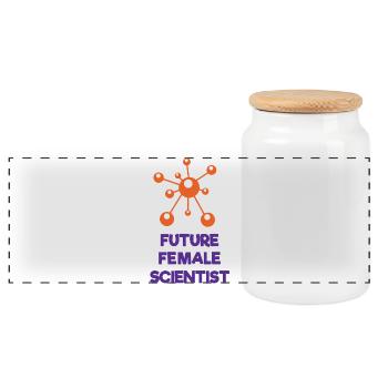 Futures femmes scientifiques - Boîte à biscuits avec couvercle en bois - blanc - Devant