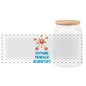 Futures femmes scientifiques - Boîte à biscuits avec couvercle en bois - blanc - Devant