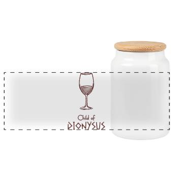 Child of Dionysus – Percy Jackson inspired design - Panoramic Cookie Jar with Wooden Lid - white - Front