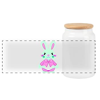 nedlcher Easter Bunny - Panoramic Cookie Jar with Wooden Lid - white - Front