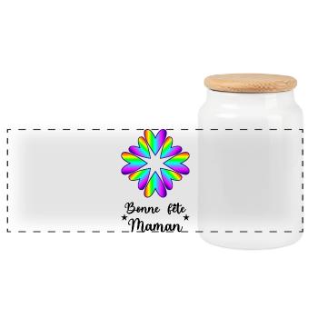 FÊTE DES MÈRES. BONNE FÊTE MAMAN. MAMAN. COEUR - Boîte à biscuits avec couvercle en bois - blanc - Devant