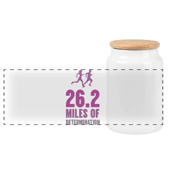 Marathon - 26,2 Miles of Determination - Panoramic Cookie Jar with Wooden Lid - white - Front