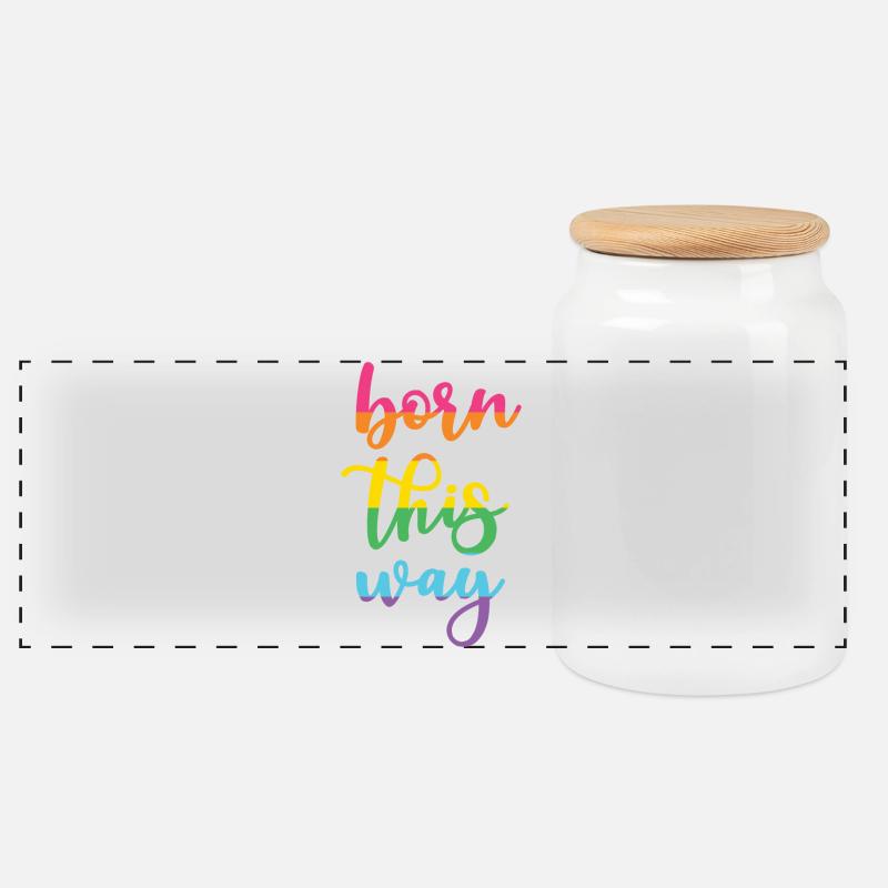 Pride Month - Auf diese Weise geboren - Panorama Keksdose mit Holzdeckel - Weiß