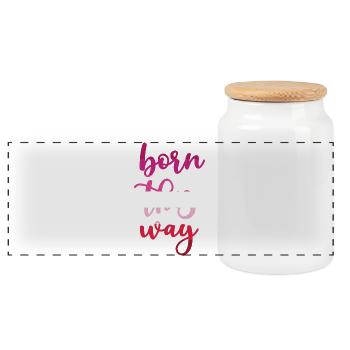 Pride Month - Born This Way - Panoramic Cookie Jar with Wooden Lid - white - Front
