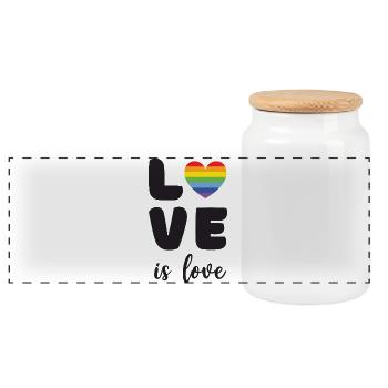 Pride Month - Liebe ist Liebe - Panorama Keksdose mit Holzdeckel - Weiß - Vorne