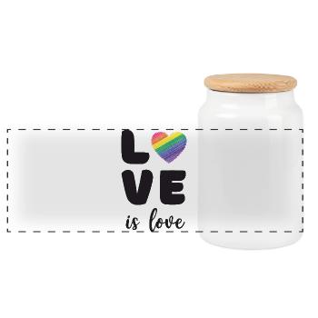 Pride Month - Liebe ist Liebe - Panorama Keksdose mit Holzdeckel - Weiß - Vorne