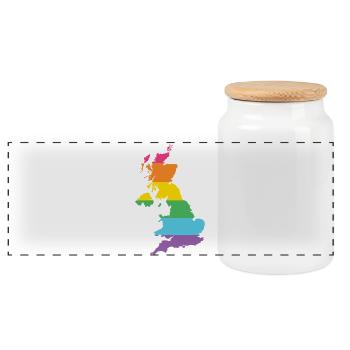 LGBTQ Großbritannien - Panorama Keksdose mit Holzdeckel - Weiß - Vorne