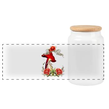 Cute fairy - Panoramic Cookie Jar with Wooden Lid - white - Front