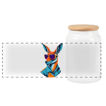 Radiant Roo Revival - Boîte à biscuits avec couvercle en bois - blanc - Devant