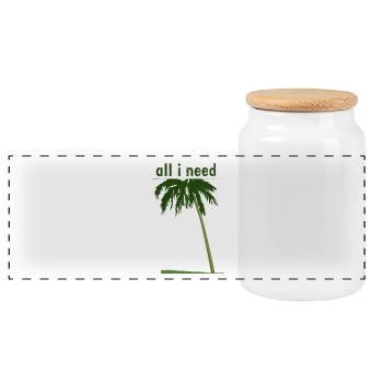 all i need mit Palme - Panorama Keksdose mit Holzdeckel - Weiß - Vorne