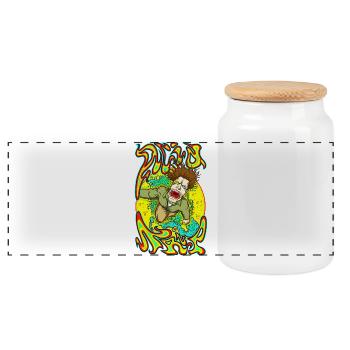 Acid trip - Panoramic Cookie Jar with Wooden Lid - white - Front