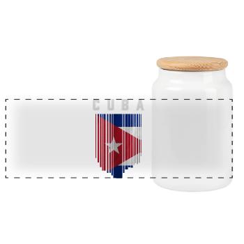 Drapeau cubain, fierté cubaine - Boîte à biscuits avec couvercle en bois - blanc - Devant