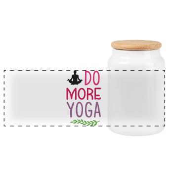 Machen Sie mehr Yoga - Panorama Keksdose mit Holzdeckel - Weiß - Vorne