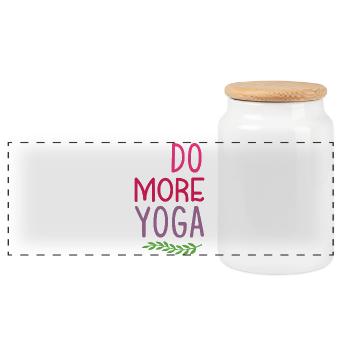 Machen Sie mehr Yoga - Panorama Keksdose mit Holzdeckel - Weiß - Vorne