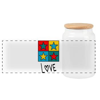 SAINT VALENTIN. EVJF. JE T'AIME. I LOVE YOU. AMOUR - Boîte à biscuits avec couvercle en bois - blanc - Devant