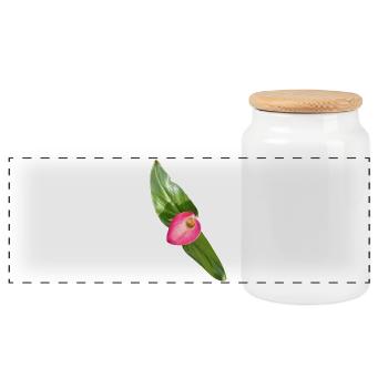 Fleur de Calla Rose - Boîte à biscuits avec couvercle en bois - blanc - Devant