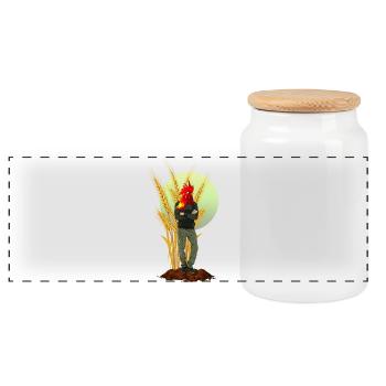 Chicken Man Rooster Comb Hybride - Boîte à biscuits avec couvercle en bois - blanc - Devant