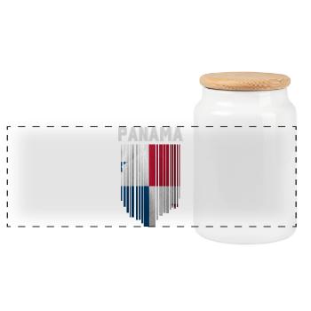 Panamaische Flagge, panamaischer Stolz - Panorama Keksdose mit Holzdeckel - Weiß - Vorne